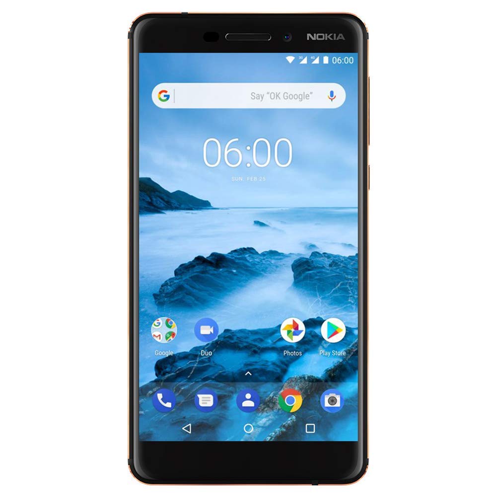 Nokia 6.1 (2018) - Android One (Oreo) - 32 GB - Dual SIM Unlocked Smartphone (AT&T/T-Mobile/MetroPCS/Cricket/H2O) - 5.5" Screen - Black - U.S. Warranty